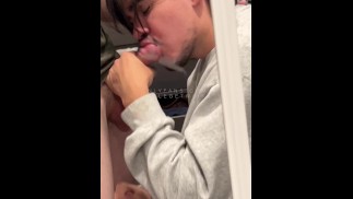 My Hung Boyfriend Records Me Deepthroating and Cumming with Him