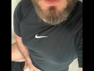 big dick, sperm, hot bearded guy, blowjob