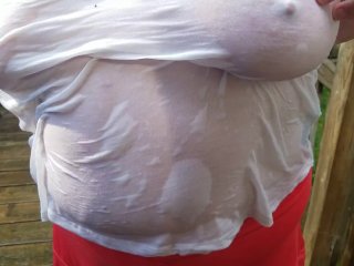 Tarablee Hotz- Naked and Unafraid Part 3- InThe Rain on a Hot_Day. Wet T-shirt_and Big Wet Tits
