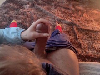 Perfect Wet Handjob! POV with Her Massaging_and Staring_at My Big_Dick
