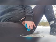 Preview 1 of PUBLIC Fucking & Squirting my BBW pussy in the snow