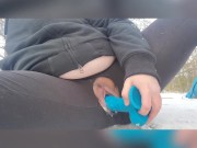 Preview 3 of PUBLIC Fucking & Squirting my BBW pussy in the snow