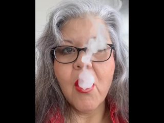 milf, solo female, smoking, vertical video