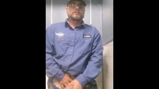 Eating another massive load in the bathroom at work