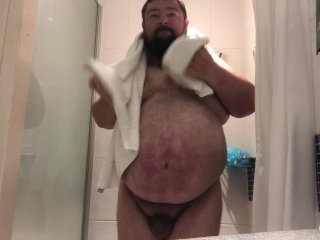 bear, belly, kink, shower