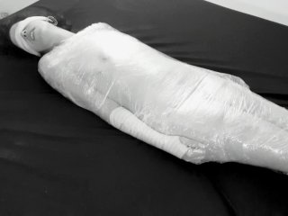 plastic wrap bondage, rough sex, mummified, mummified bondage