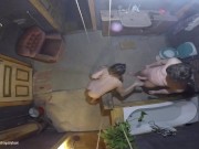 Preview 3 of kinky after shower sex on a rope swing - amateur couple