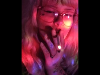 blowjob, smoking fetish, blonde, cute