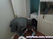 Preview 3 of A femboy gets stuck in the washing machine so his stepdad comes to help him and destroys his ass