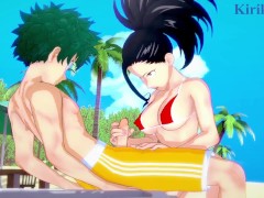Video Momo Yaoyorozu and Izuku Midoriya have intense sex on the beach. - My Hero Academia Hentai