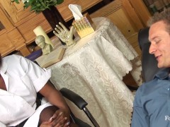 Video Big Titty Ebony nurse give anal relief to horny patient