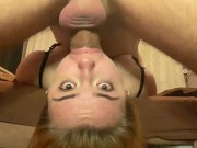 Preview 3 of Upside down face fucking and rimjob with a redhead slut