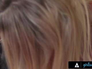 GIRLSWAY - Horny Dillion Harper And Her Stepsister Learn How To Squirt A Lot While Watching Porn