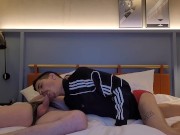 Preview 5 of Hotel shared room, sucking straight horny mate