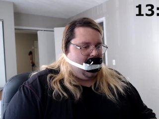 Dare: Wear a deep throat gag for 14 minutes. Fast Forwarded!
