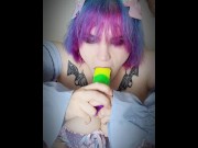 Preview 2 of Chubby pastel cutie suck and fuck rainbow dildo