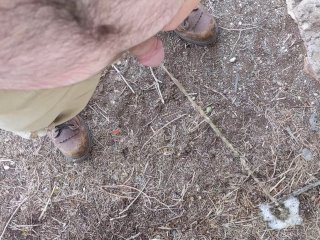 Piss break while working in the field