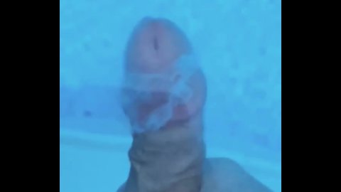 Huge abundant cumshot underwater