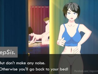 JOI-Step sister spying! She caught me and making me jerk off