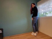Preview 4 of Nerdy Faery Ripped Jeans Wetting Compilation