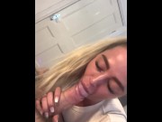 Preview 4 of Blonde Slutty Girl Blows on Big Dick