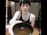 Tank Top Handsome Japanese Pee! Pissing a lot in a cup! 051