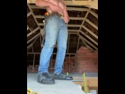 Preview 3 of Hot ginger construction worker get off while you watch him work his woood