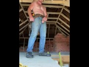 Preview 4 of Hot ginger construction worker get off while you watch him work his woood