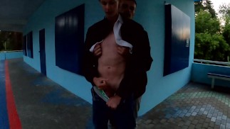 blowjob and masturbation at the station