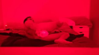 20 masturbating in my bed enjoying a huge dildo anal destruction