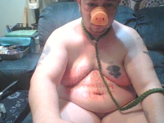 Fat FTM Piggy Auto Humillación y Humillación Verbal BDSM Escritura Corporal Puta Mostrando Coño