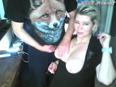 The old Fox squeezes the tits of his eternally young bitch