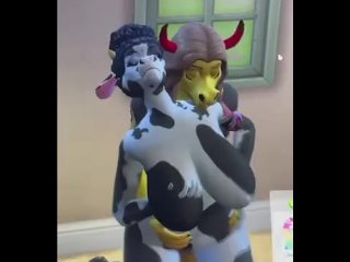 threesome, cartoon, furry sex, sims 4