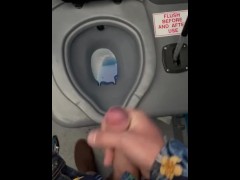 Cumming in a portable loo