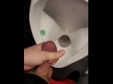 Risky wank in public toilet