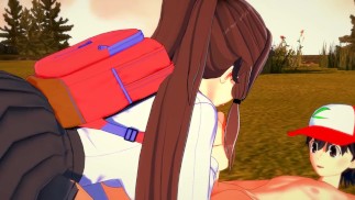 Хентай Покемона - Минет Хильды Токо с Рэдом