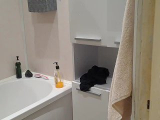 Spying for Myteen step sister and jerking_off