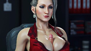 SCARLET USES RED MATERIA AS HER PERSONAL PET COCK TO MASSAGE HER FAT FUCKING BREASTS FOR CUM