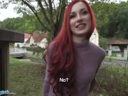 Preview 4 of Public Agent Redhead Brit Shows Off Her Pierced Tits Before Basement Fuck Creampie