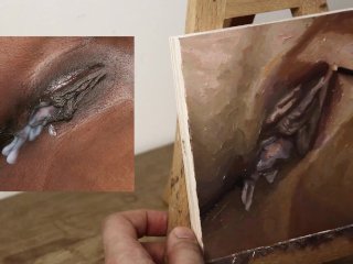 solo male, verified amateurs, painting, pussy