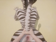 Zebra Furry Girl in POV