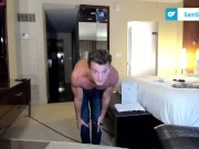 Preview 4 of Fit boy with abs uses his butt plug on a livestream (Lovense)