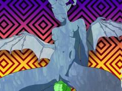 MONSTER GIRL RIDING GREEN DILDO LOOP ANIME