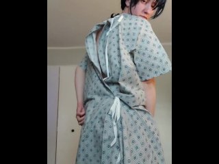 solo female, diaper, vertical video, hospital