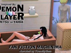 Nezuko Squirting in the Bathtub - Demon Slayer Hentai Parody #5 - Voyeur Fantasy - SIMS 4 Roleplay