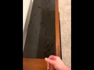 Jerking my cock and cumming ropes while watching pornhub