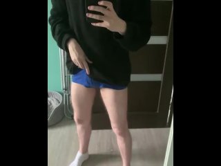 Twink jerking off before school