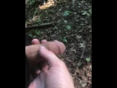 Desperate pee in public piss in woods with friend