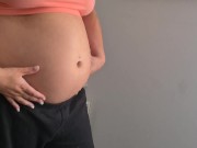 Preview 5 of Pregnant Fake Tan Chav Slut Mom Showing off Sexy Pregnant Body