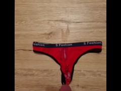 Cum on another Red Panties